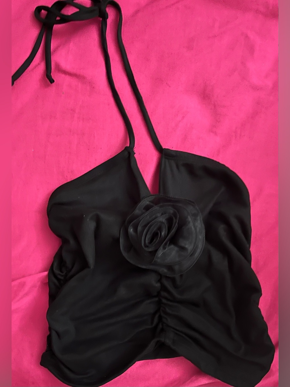 Black Floral Halter Tank Top - Women